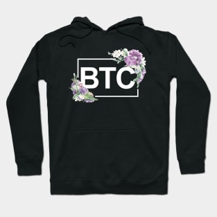 Bitcoin Orchid Border White Hoodie